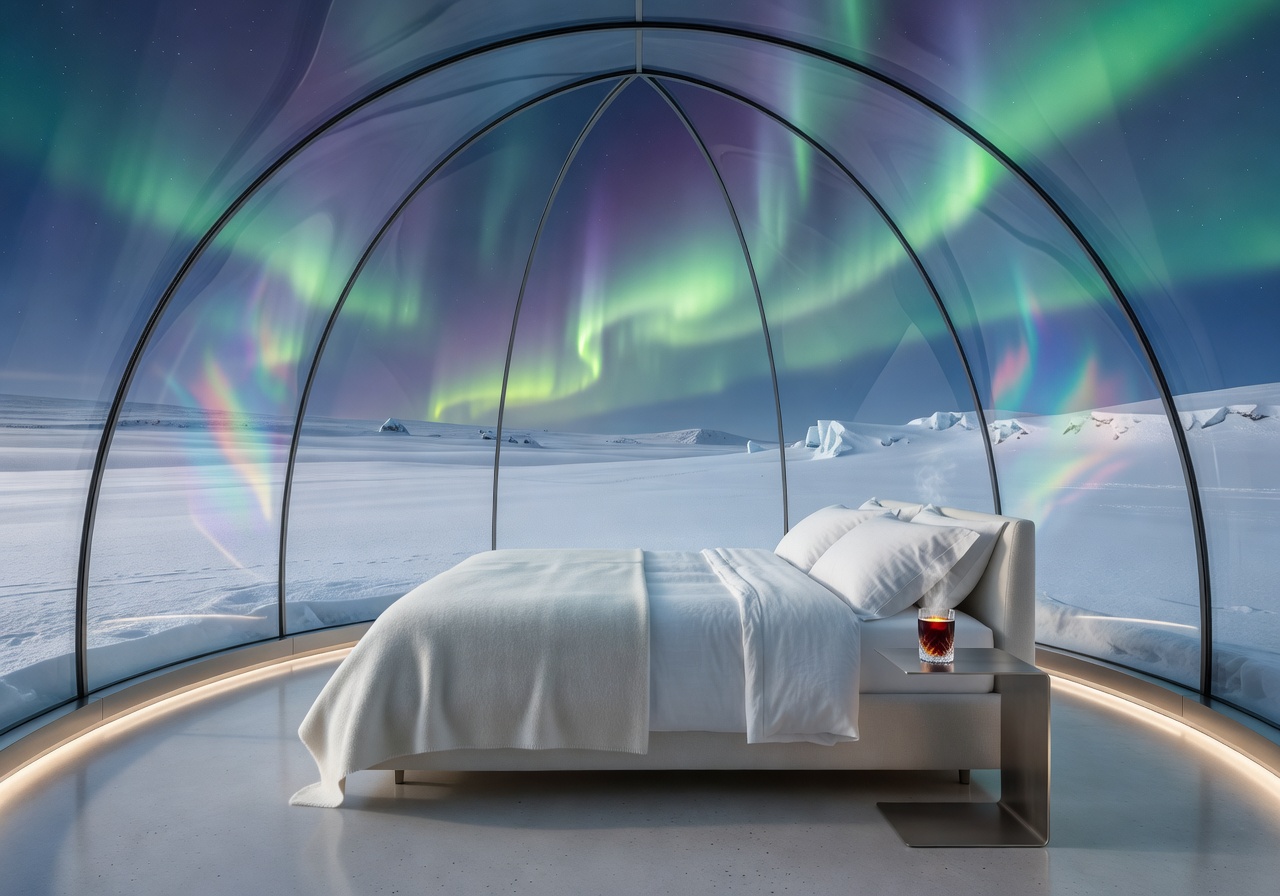 Arctic luxury suite glass igloo
