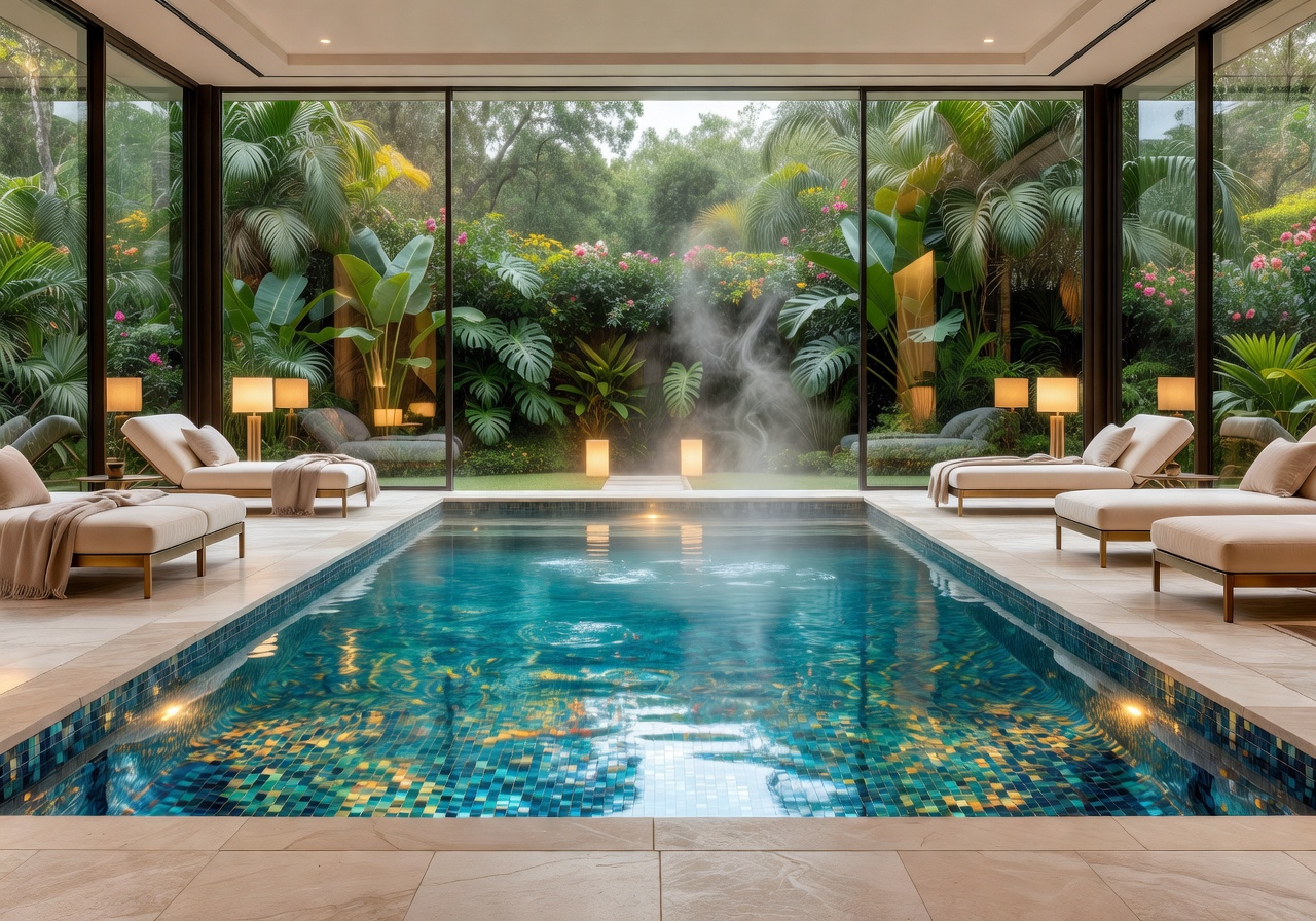 Heated Arctic outdoor pool winter wellness