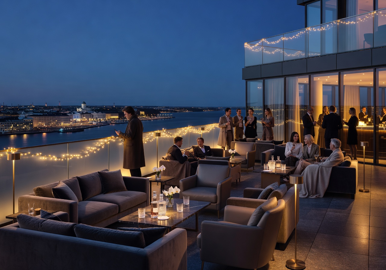 Helsinki luxury rooftop lounge nightlife