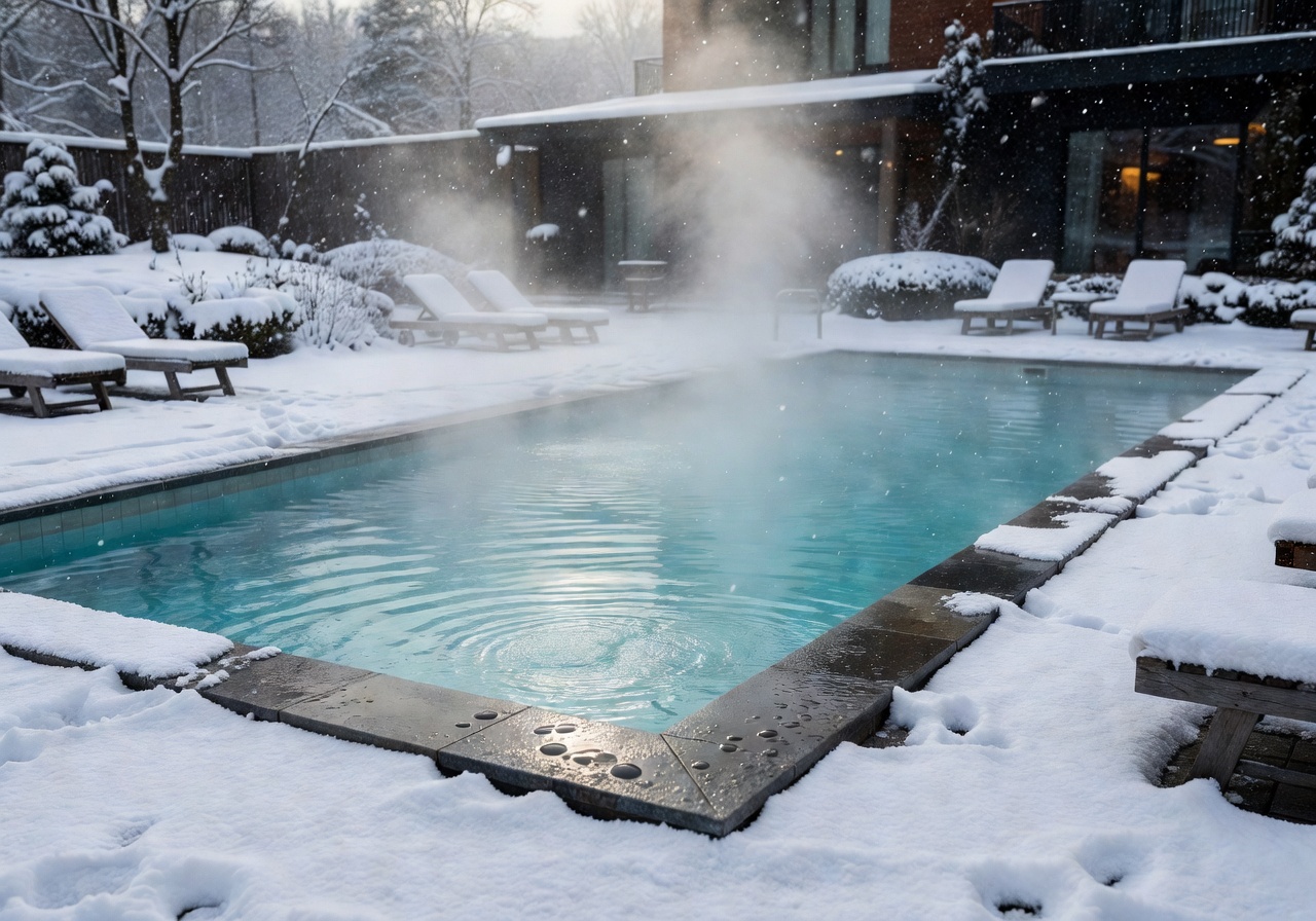 Levi Hotel heated outdoor pool snow winter